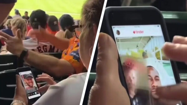 Betrapt: oma vermaakt zich opperbest tijdens honkbalwedstrijd