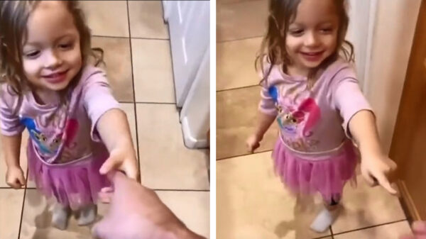 Zo vader zo dochter: hey, trek eens aan mijn vinger