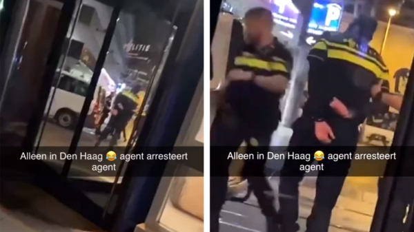 Agent gearresteerd in Den Haag, collega slaat hem in de boeien
