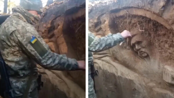 Soldaat maakt van Oekraïense loopgraven een waar kunstwerk