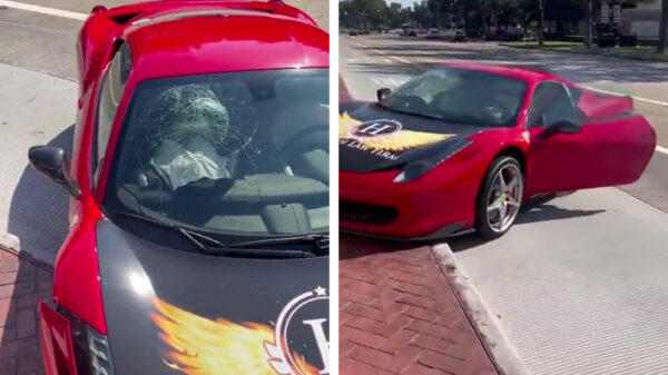 Wanneer een vrouw iets teveel met 'haar' Ferrari 458 probeert te pronken