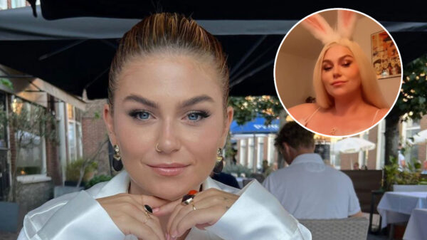 Roxeanne Hazes vierde Halloween als een dansend glitterkonijntje