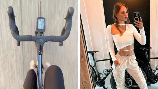 Puck Moonen is keihard aan het trainen in haar nèt iets te strakke pakje