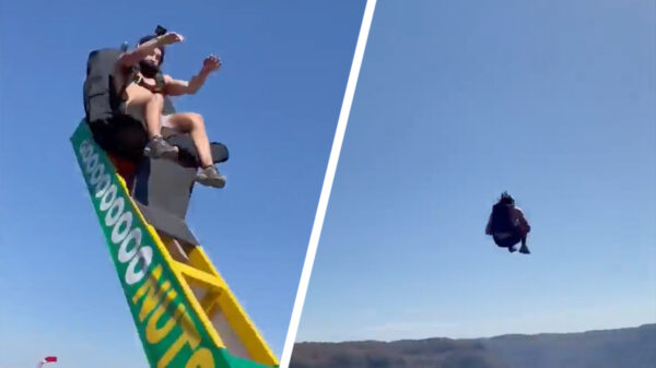 Broekpoepmomentje: parachute klapt niet helemaal lekker open