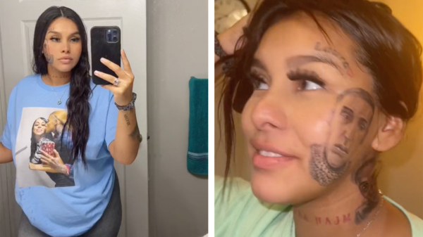 Vrouw laat portret van vreemdgaande ex-vriendin op haar gezicht tatoeëren