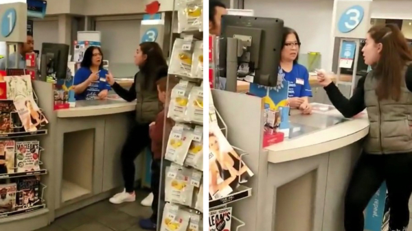 Racistische Karen blaft personeel in supermarkt af omdat ze geen Engels praten