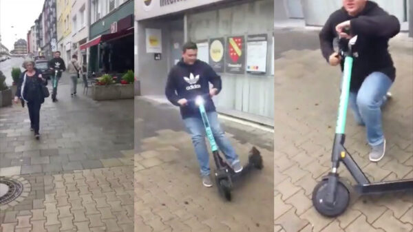 Duitse vrouw overleeft 'aanslag' met step ternauwernood