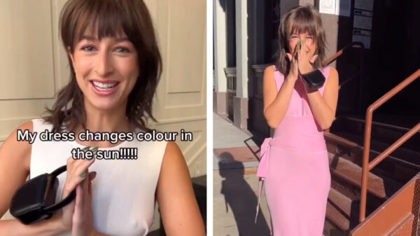 Nieuw in de winkels: de jurk die door het zonlicht van kleur verandert