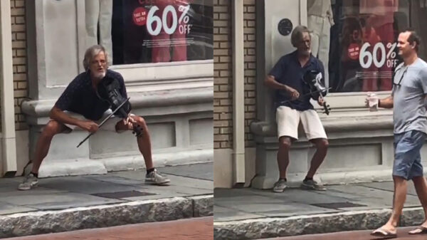 Het komt niet vaak voor dat we een straatmuzikant met zoveel talent zien