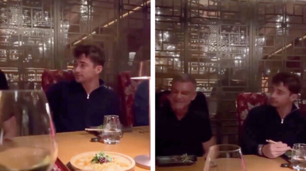 Dronken zakenman besluit tijdens etentje Charles Leclerc lastig te vallen
