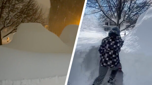 Bizarre beelden van de een historische sneeuwstorm in de staat New York