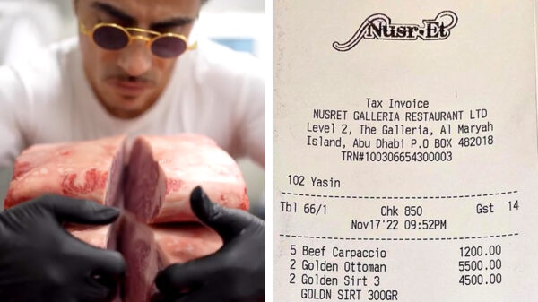 Levende meme 'Salt Bae' deelt bizarre rekening van zijn eigen restaurant