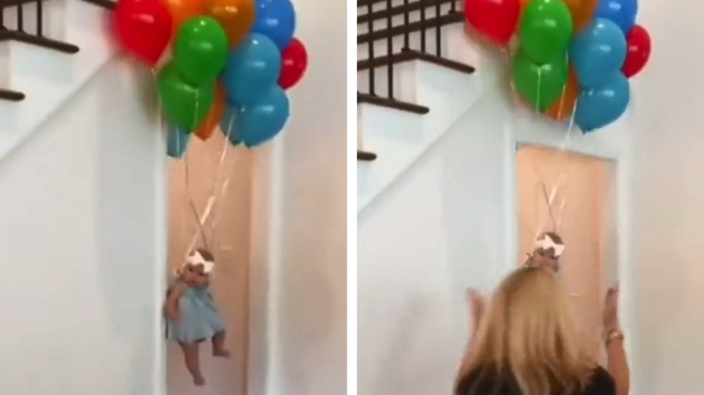 Schoonmoeder trollen door ballonnen aan je baby vast te binden
