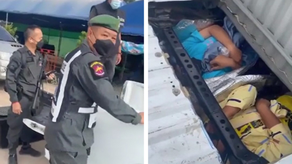 Thaise politie vindt geheime ruimte in pick-up van mensensmokkelaars