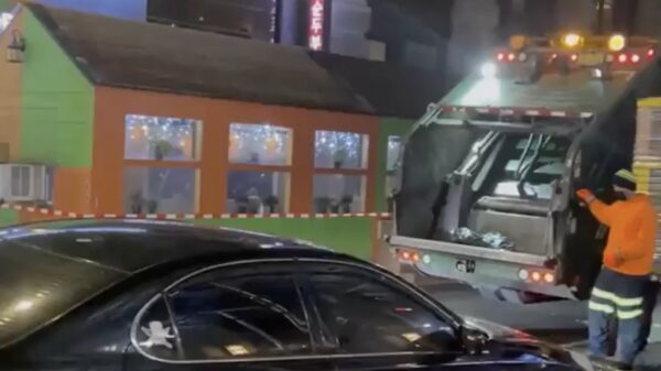 Vuilnisbaas heeft geen enkele moeite om het gaatje te vinden