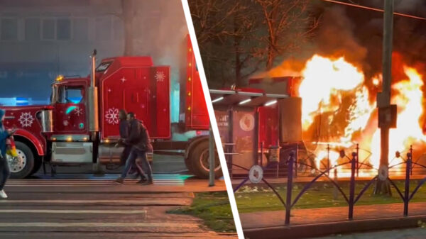 De Coca-Cola kersttruck brengt ons dit jaar een enorme vlammenzee
