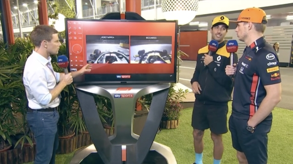 Ex-teamgenoten Verstappen en Ricciardo ontmoeten elkaar weer bij Sky Sports