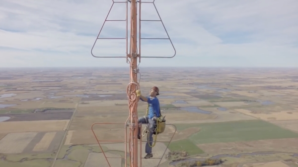 Een ontspannen stukje klimmen in de 600 meter hoge tv-toren