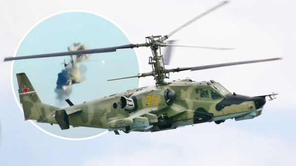 Russische Ka-52 helikopter neergeschoten door Oekraïense elite-eenheid