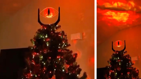 Kerstbomen saai en oubollig? Niet als je The eye of Sauron hebt!