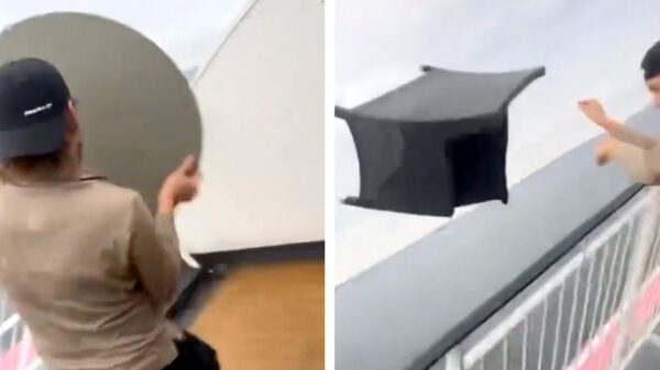 Kneuzen knikkeren een lading meubels van een cruiseschip