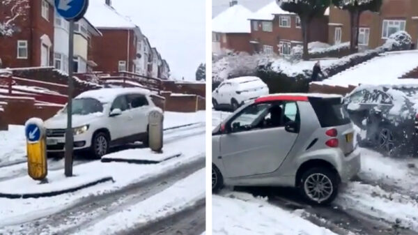 In Engeland weten ze nu ook dat zomerbanden in de sneeuw weinig grip hebben