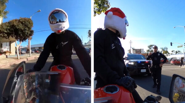 De enige motorrijder die zich wel gedraagt is natúúrlijk weer de sjaak