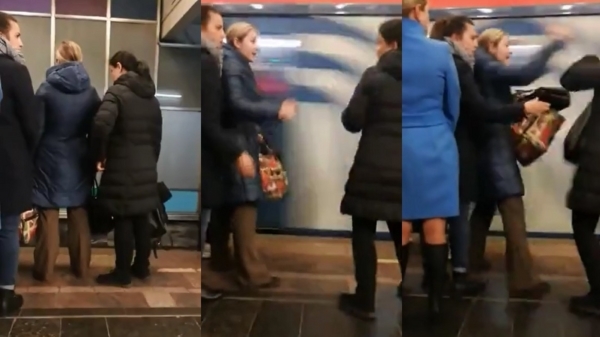 WTF: gestoorde Russin probeert vrouw voor aanstormende metro te duwen