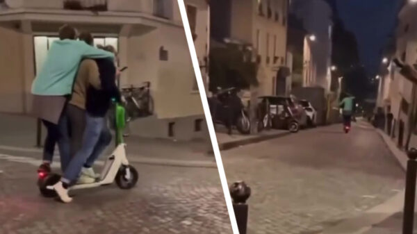 Wat kan er misgaan als je met z'n drieën op een elektrische step gaat staan?