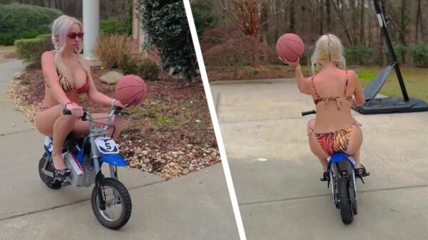 Trickshot van de dag komt nèt niet van deze scherpschutter op een minibike