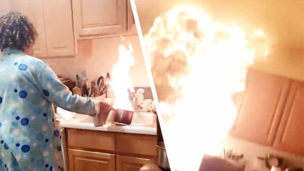 Moeder verpest kerst door water over pan met fikkende olie te mikken