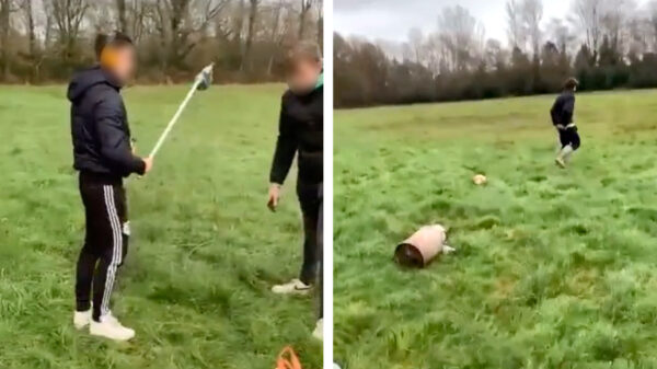 Dankzij carbid schieten zal hij even een weekje niet heel lekker kunnen zitten