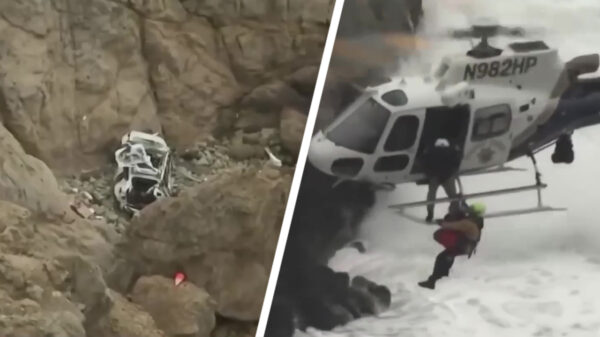 Tesla-bestuurder gearresteerd nadat 'ie met passagiers over de rand van een 75 meter hoge klif rijdt