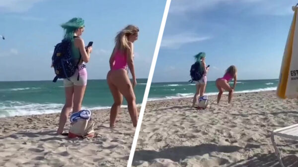 Gewoon een doodnormale dag op het strand met een influencer