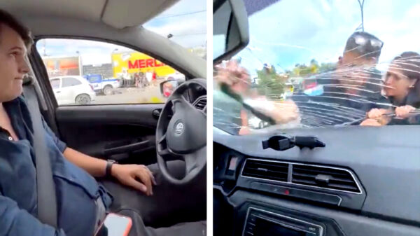 Politieagenten worden op motorkap meegesleurd en meppen voorruit aan diggelen