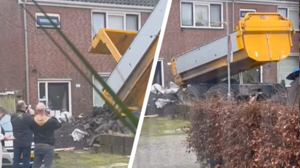 Boze ondernemer stort tuin vol met puin van wanbetaler in Grootebroek