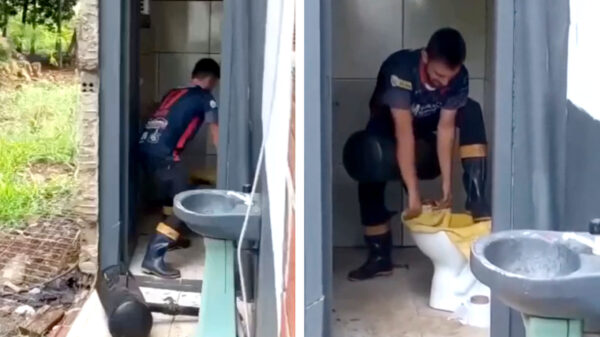 Note to self: het toilet nooit met perslucht ontstoppen