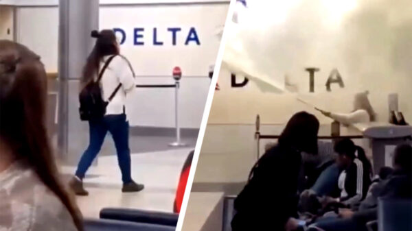 Karen is bloedlink en gaat los met een brandblusser op het vliegveld van Atlanta