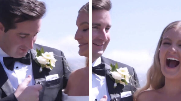 Loslippige bruid vergeet even dat haar man een microfoontje draagt