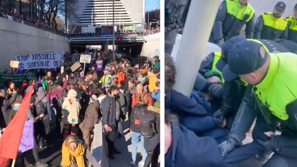 Honderden aanhoudingen bij chaotische demonstratie van Extinction Rebellion op de A12