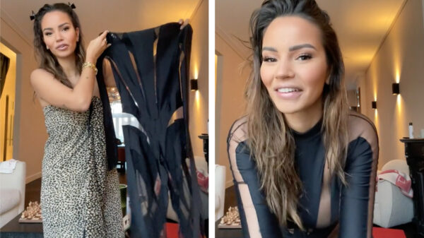 Monica Geuze hijst zich speciaal voor ons in een loeistrakke en half-doorzichtige catsuit