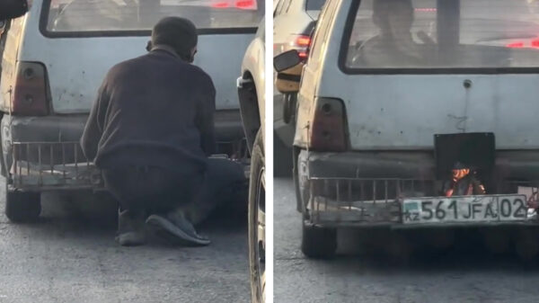 Zo, even lekker de kachel in de auto opstoken