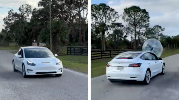 Ben je wel eens zo hard door een Tesla aangereden dat je in een boom vloog?