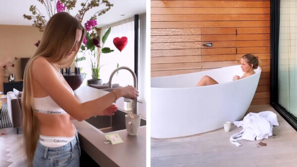 Lies Zhara drinkt haar thee wel op een héél luchtige manier