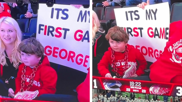Kleine George zal zijn eerste ijshockeywedstrijd nooit meer vergeten