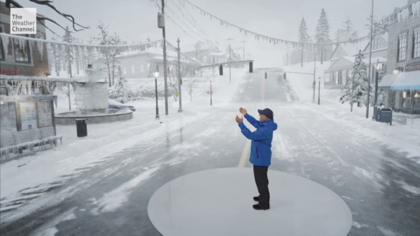 Een sneeuwstorm in augmented reality ziet er gruwelijk vet uit