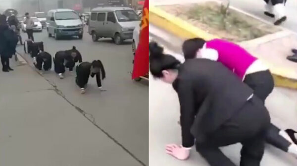 Chinese medewerkers halen target niet en moeten over straat kruipen