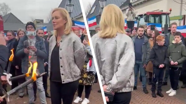 Sigrid Kaag in Diepenheim omsingeld door boze boeren met brandende fakkels