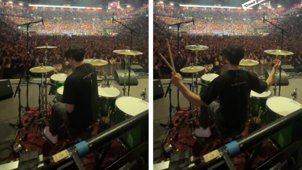 Drummer speelt in volle zaal een wel héél bekende drumbeat