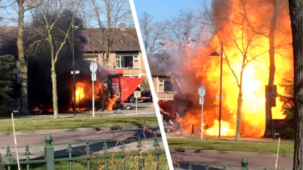 Hele grote boem: viskraam in Zundert vliegt in brand en explodeert